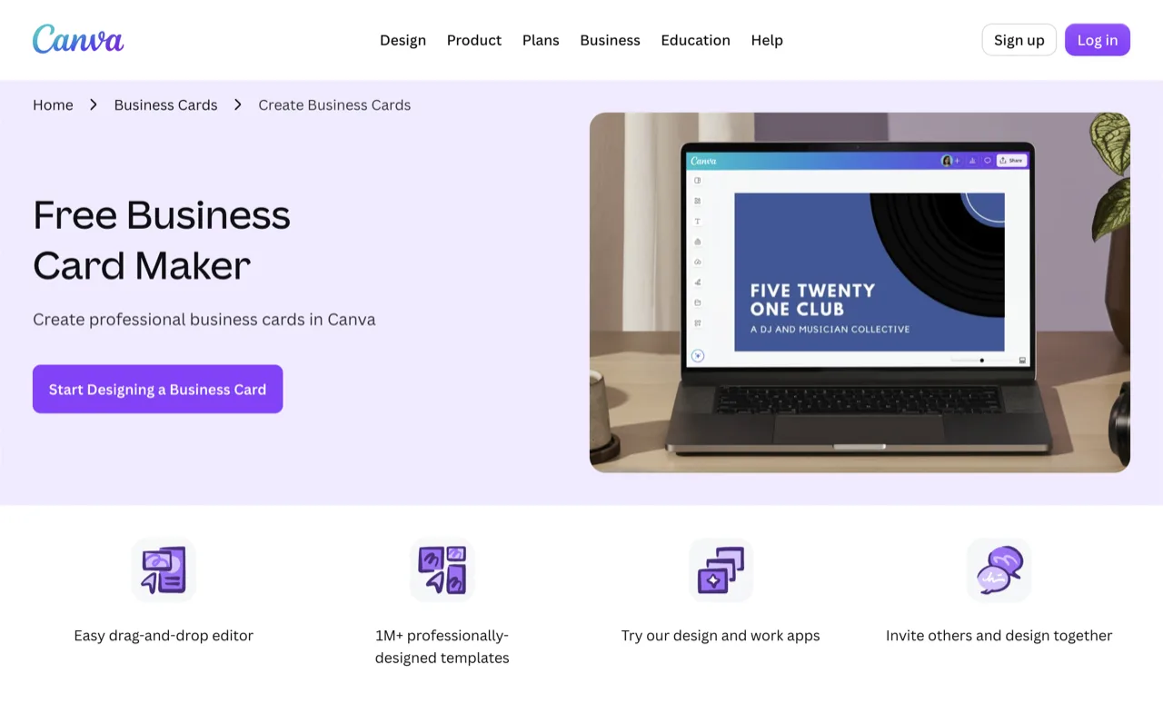 Canva business card maker